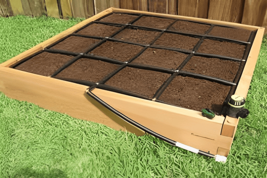 garden grid watering system diy
